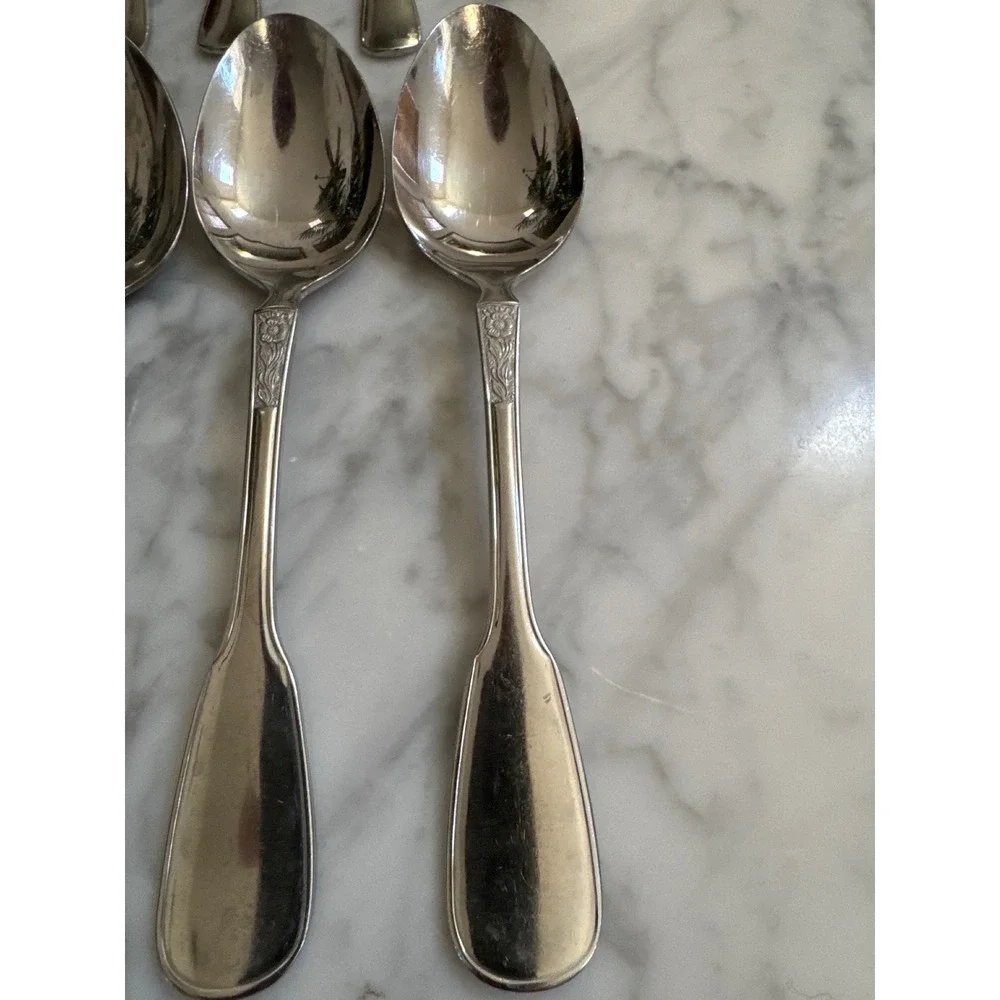 Nirosta Edelstahl 18/8 Stainless Steel Flatware Set 35pc Floral Fiddle Germany